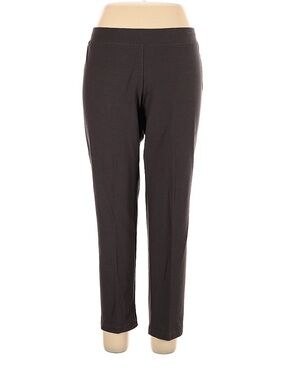 Eileen Fisher Brown Straight-Leg Knit Pants
